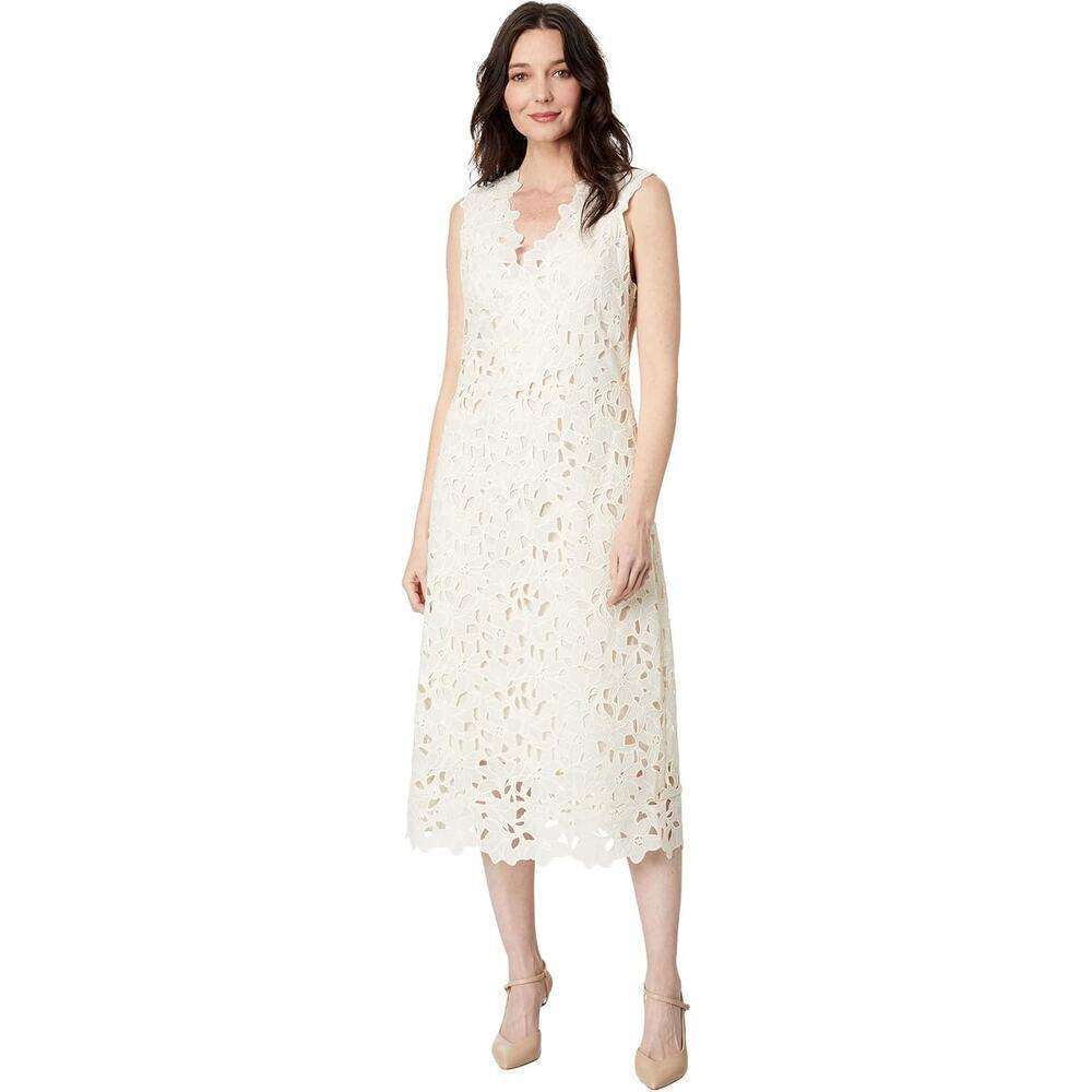 Vince Nouveau Lace V-Neck Midi Dress Sleeveless Orchard Mile Size 6 NWOT